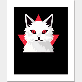 White Cat with Shades, Love Cats Posters and Art